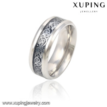 13785 Fashion Cool anillo de dedo de plata de acero inoxidable plateado para hombre